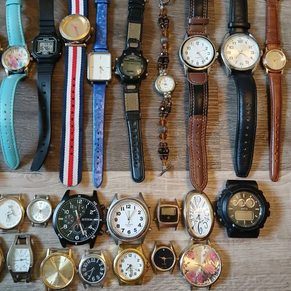 Parts/Repair Watch Lot of 50+ Timex Casio Rumours Disney Acqua Geneva -Box A7